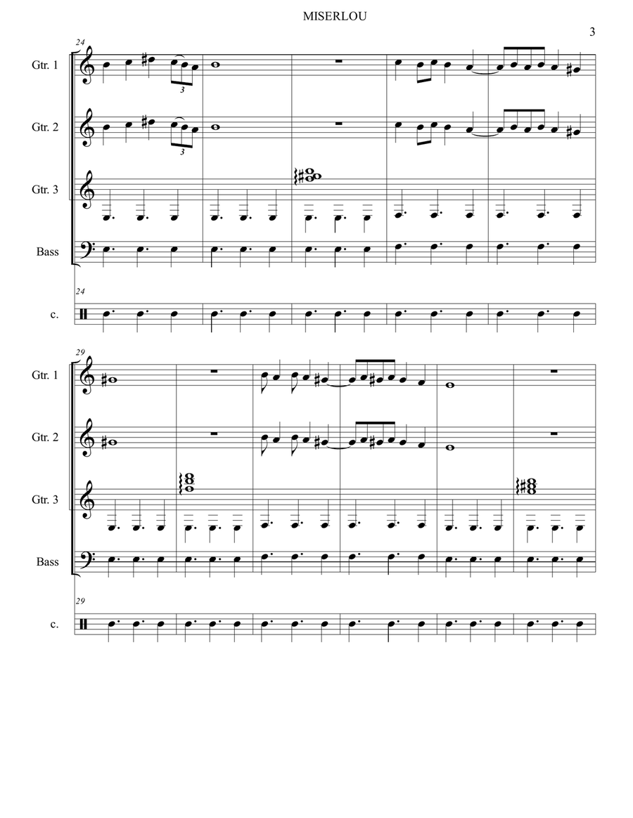 MISERLOU - Guitar Ensemble Guitar Ensemble scores gallery preview page 5