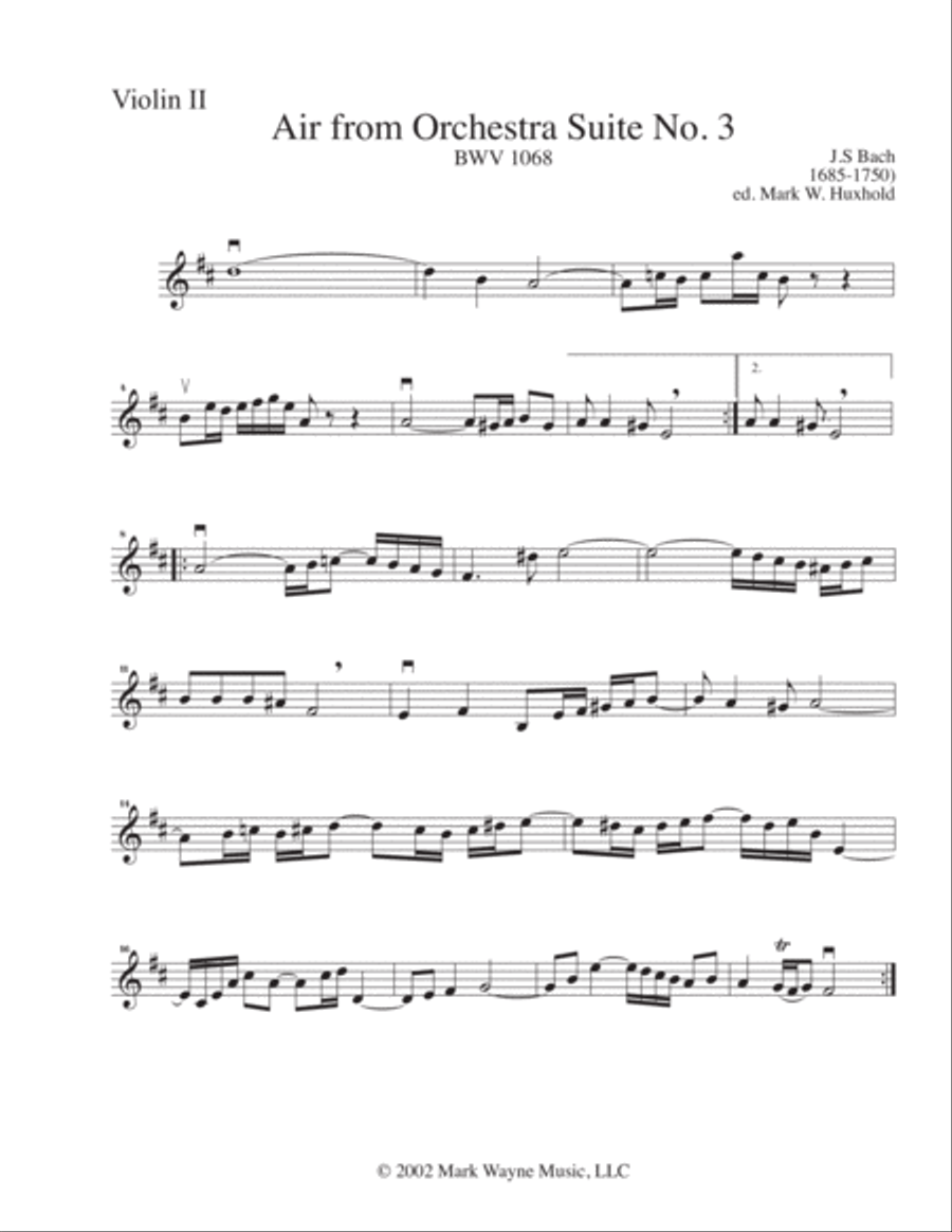 Air from Orchestra Suite No. 3 in D major, BWV 1068 String Orchestra scores gallery preview page 2
