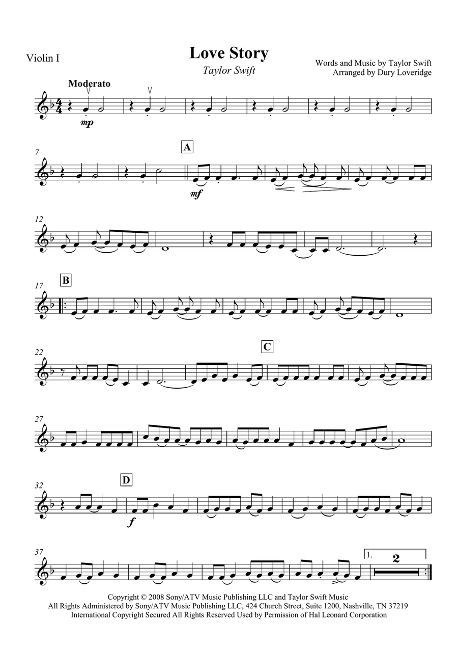 Love Story String Quartet scores gallery preview page 2