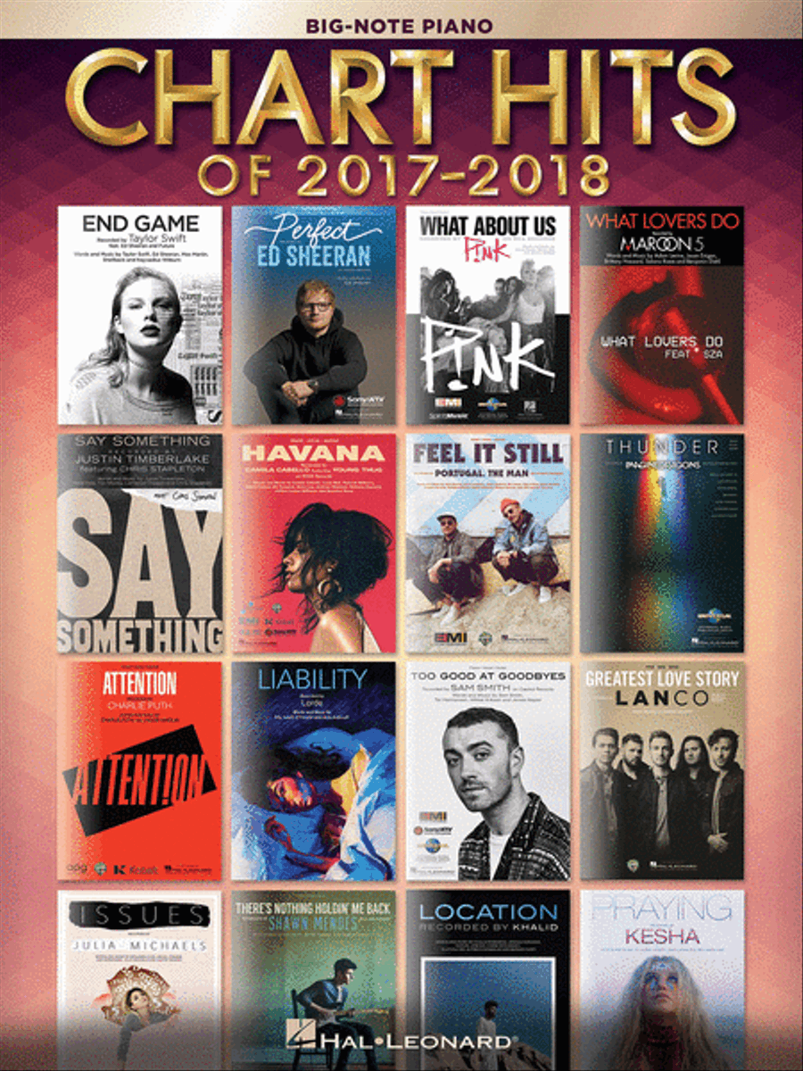 Chart Hits of 2017-2018 Easy Piano scores gallery preview page 1