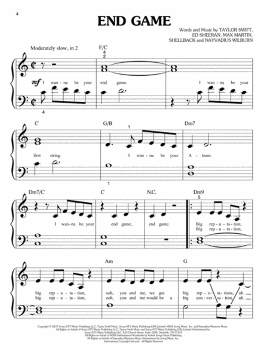 Chart Hits of 2017-2018 Easy Piano scores gallery preview page 3