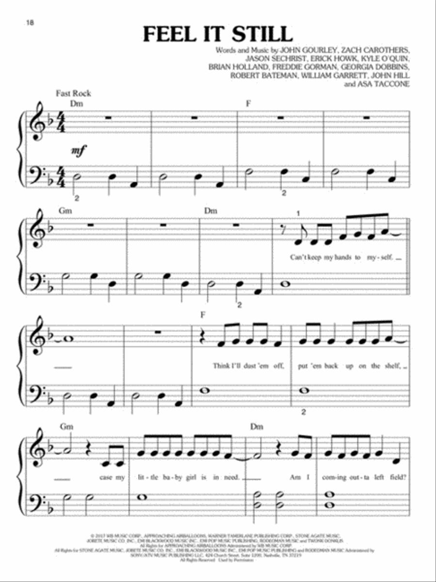 Chart Hits of 2017-2018 Easy Piano scores gallery preview page 5