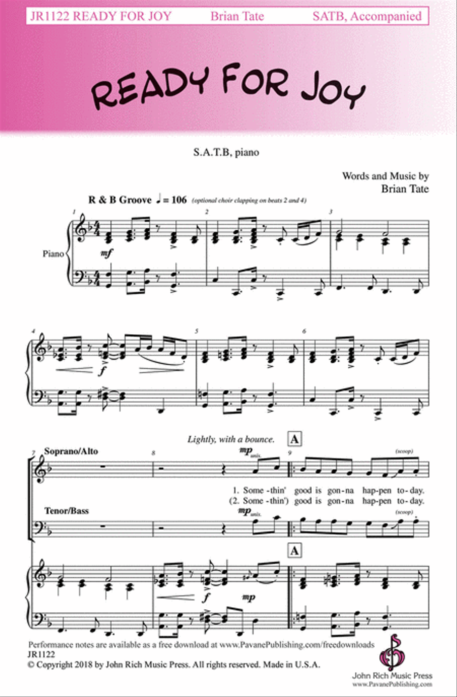 Ready for Joy Ready for Joy 4-Part scores gallery preview page 1