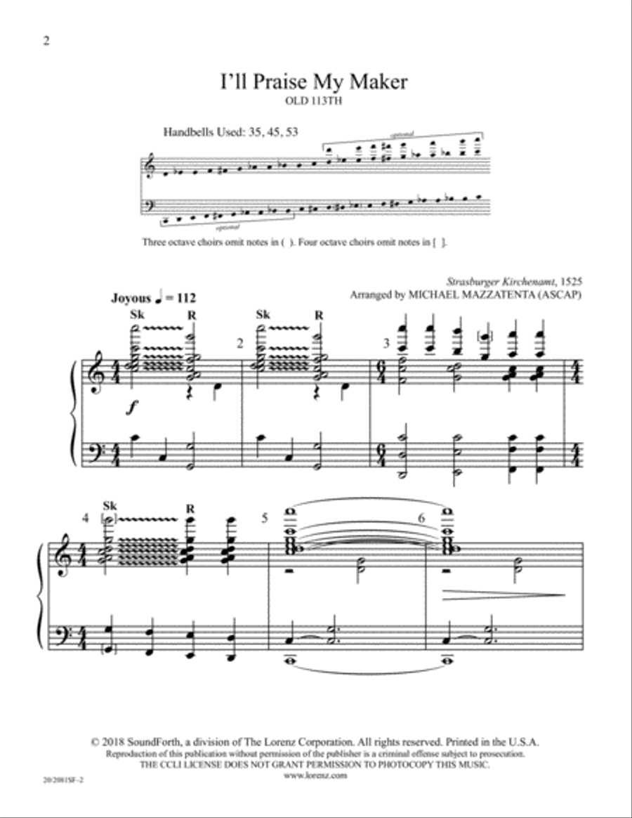 I'll Praise My Maker 5-Octaves scores gallery preview page 2