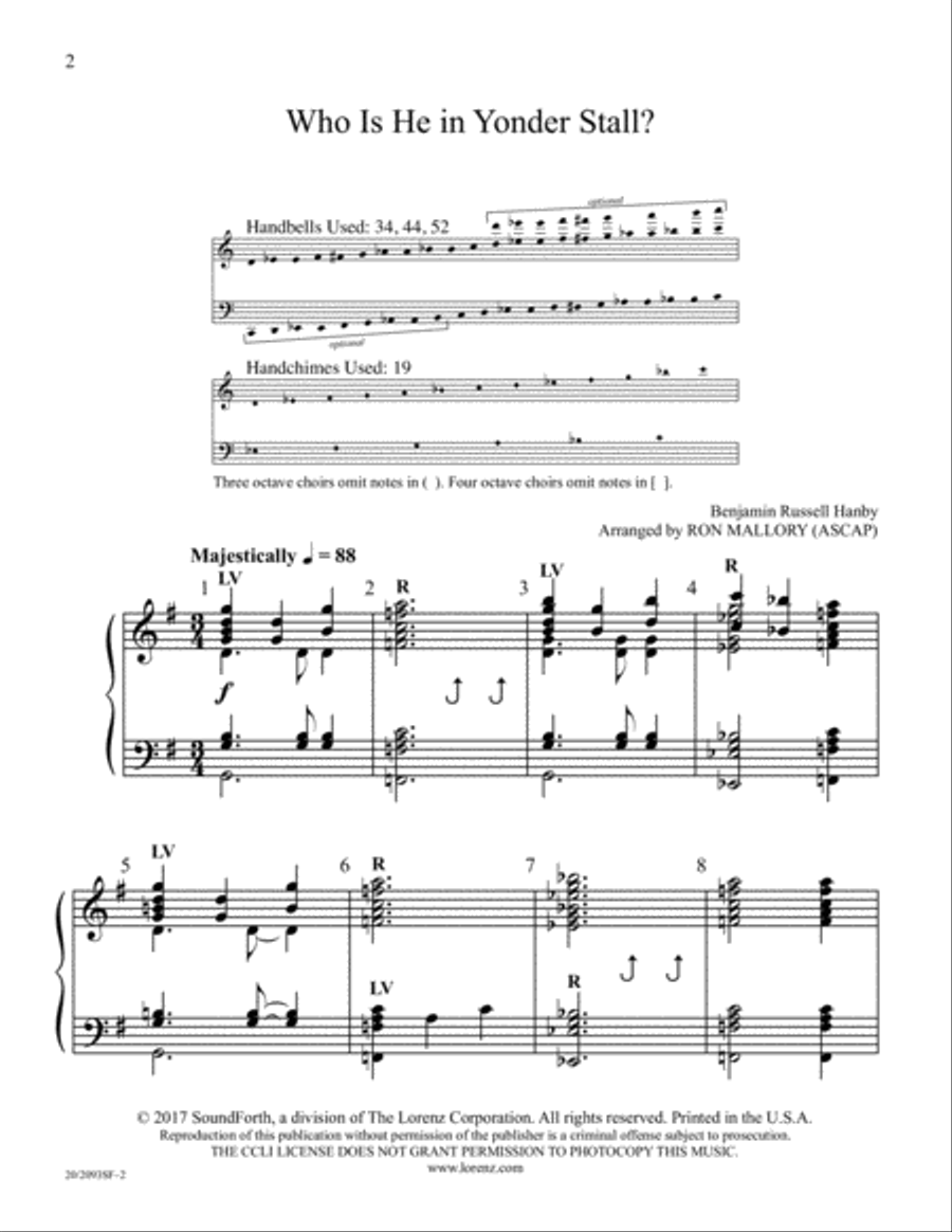 Who Is He in Yonder Stall? 5-Octaves scores gallery preview page 2