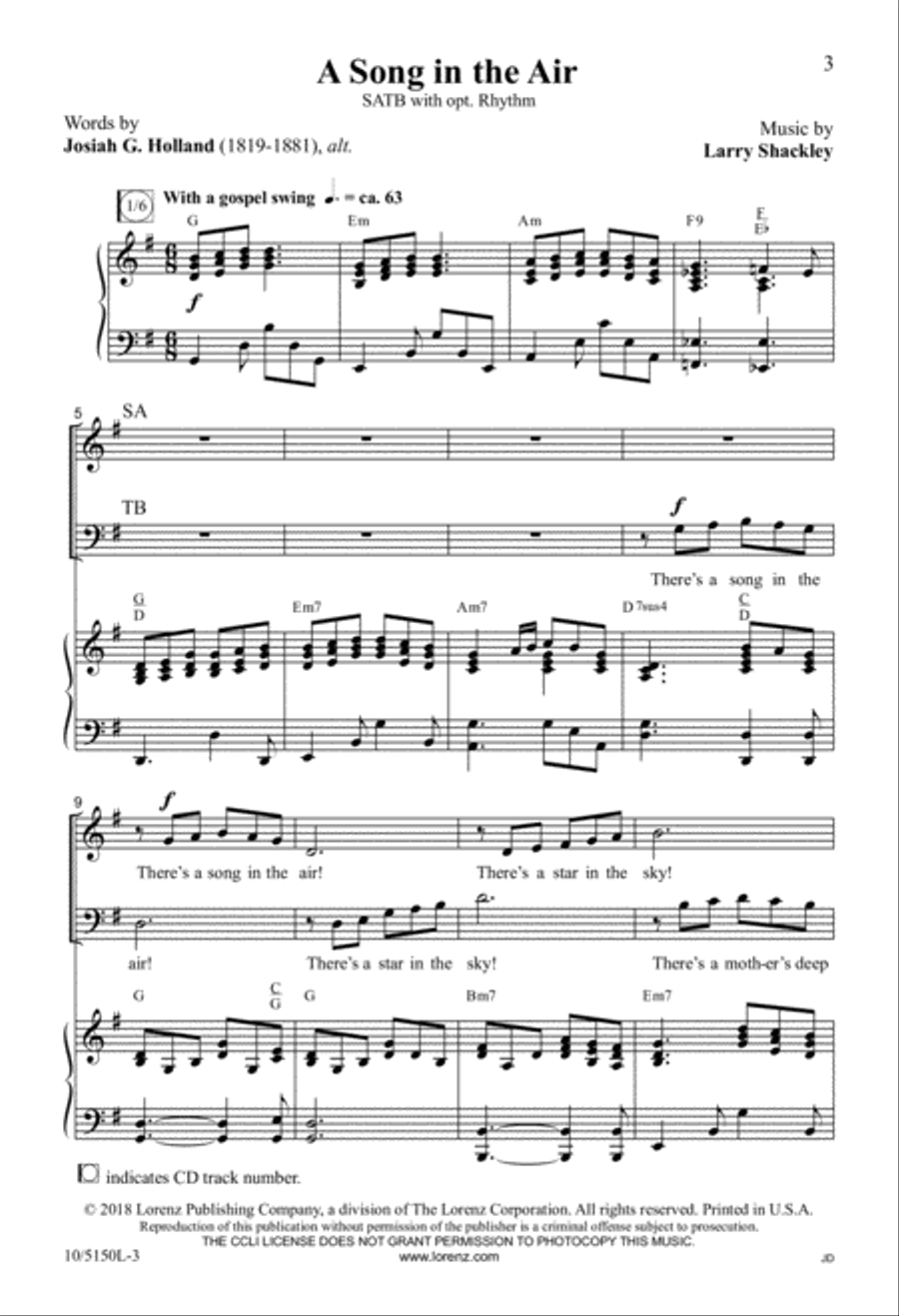 A Song in the Air A Song in the Air 4-Part scores gallery preview page 2