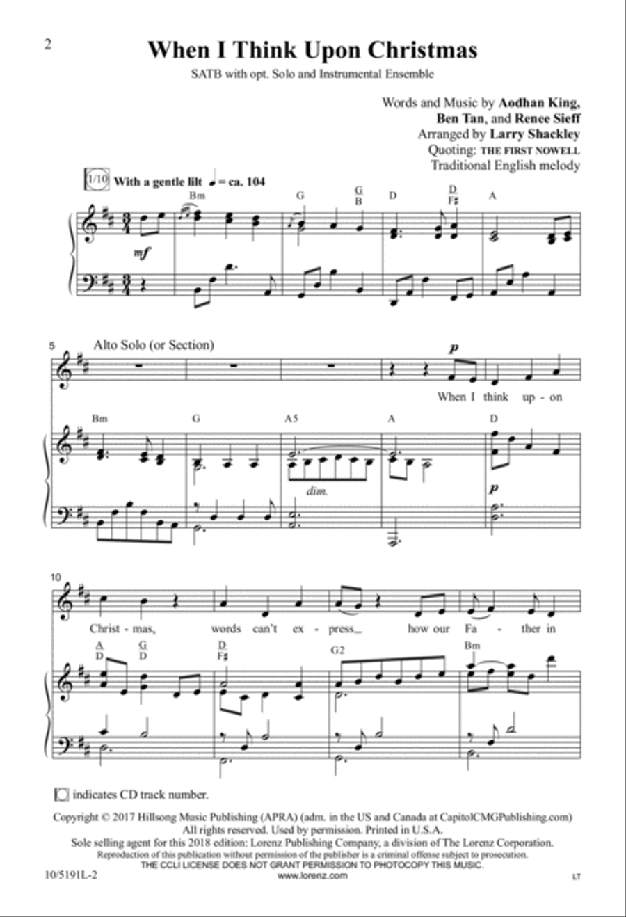 When I Think Upon Christmas 4-Part scores gallery preview page 2