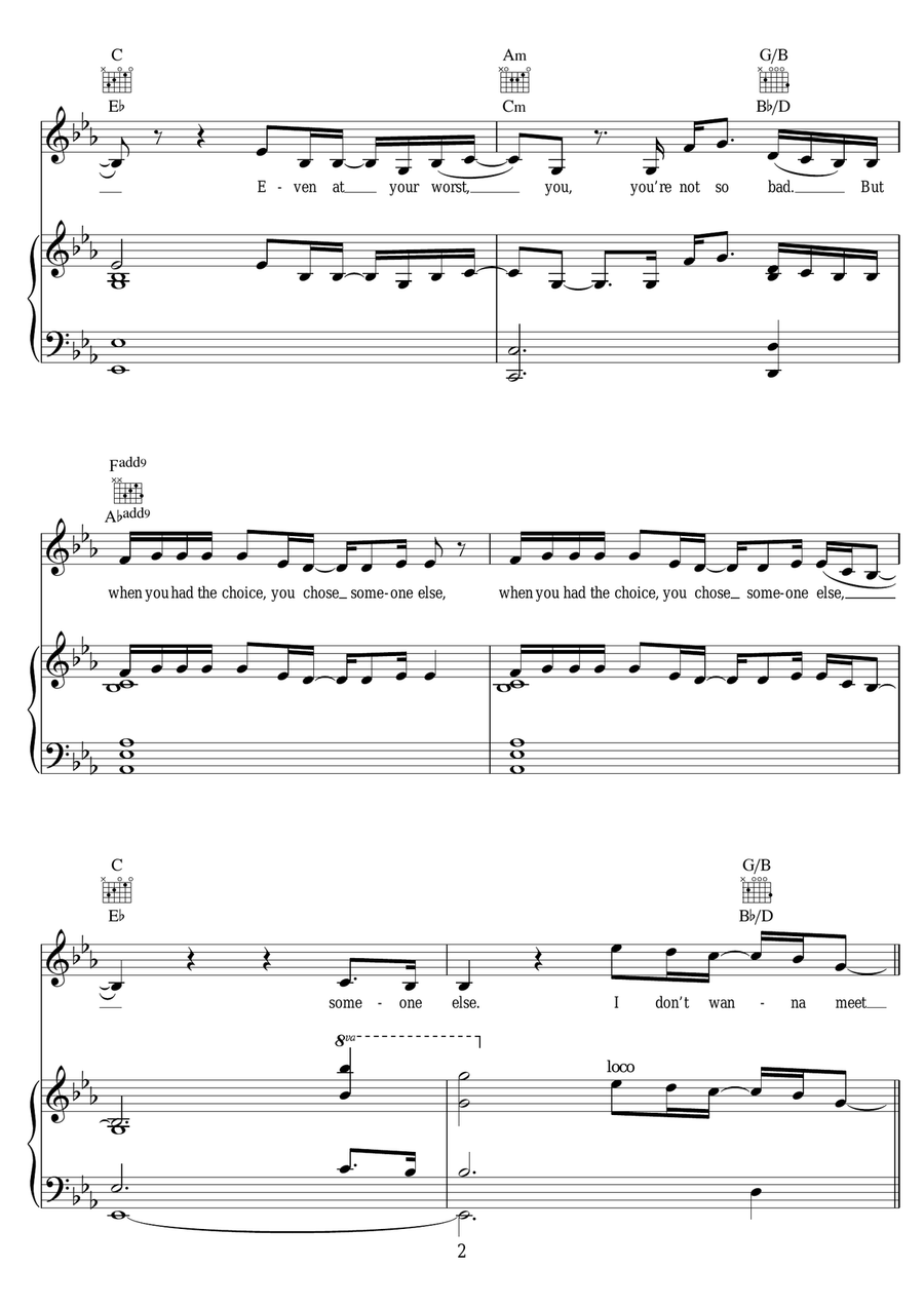 I Don't Want To Know Piano, Vocal scores gallery preview page 2