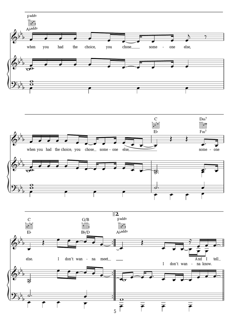 I Don't Want To Know Piano, Vocal scores gallery preview page 5