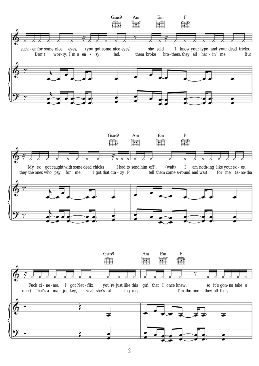 Mind On It (featuring Jess Glynne) Piano, Vocal scores gallery preview page 2