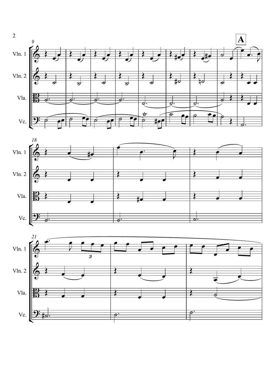 Valse Brilliante (Lento) String Quartet scores gallery preview page 3