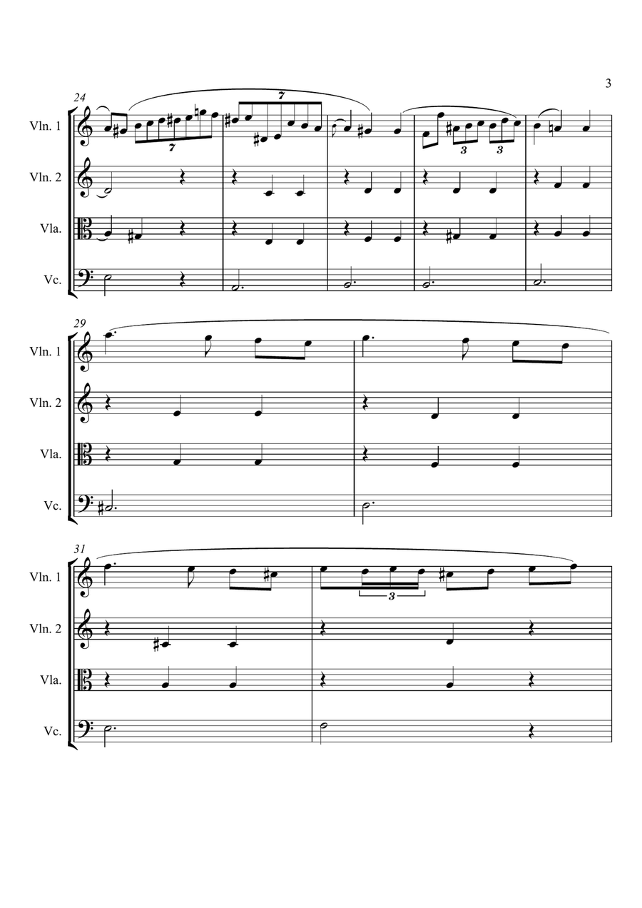 Valse Brilliante (Lento) String Quartet scores gallery preview page 4