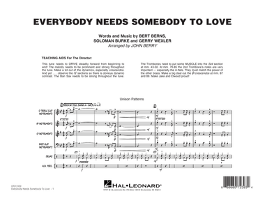 Everybody Needs Somebody to Love - Conductor Score (Full Score)