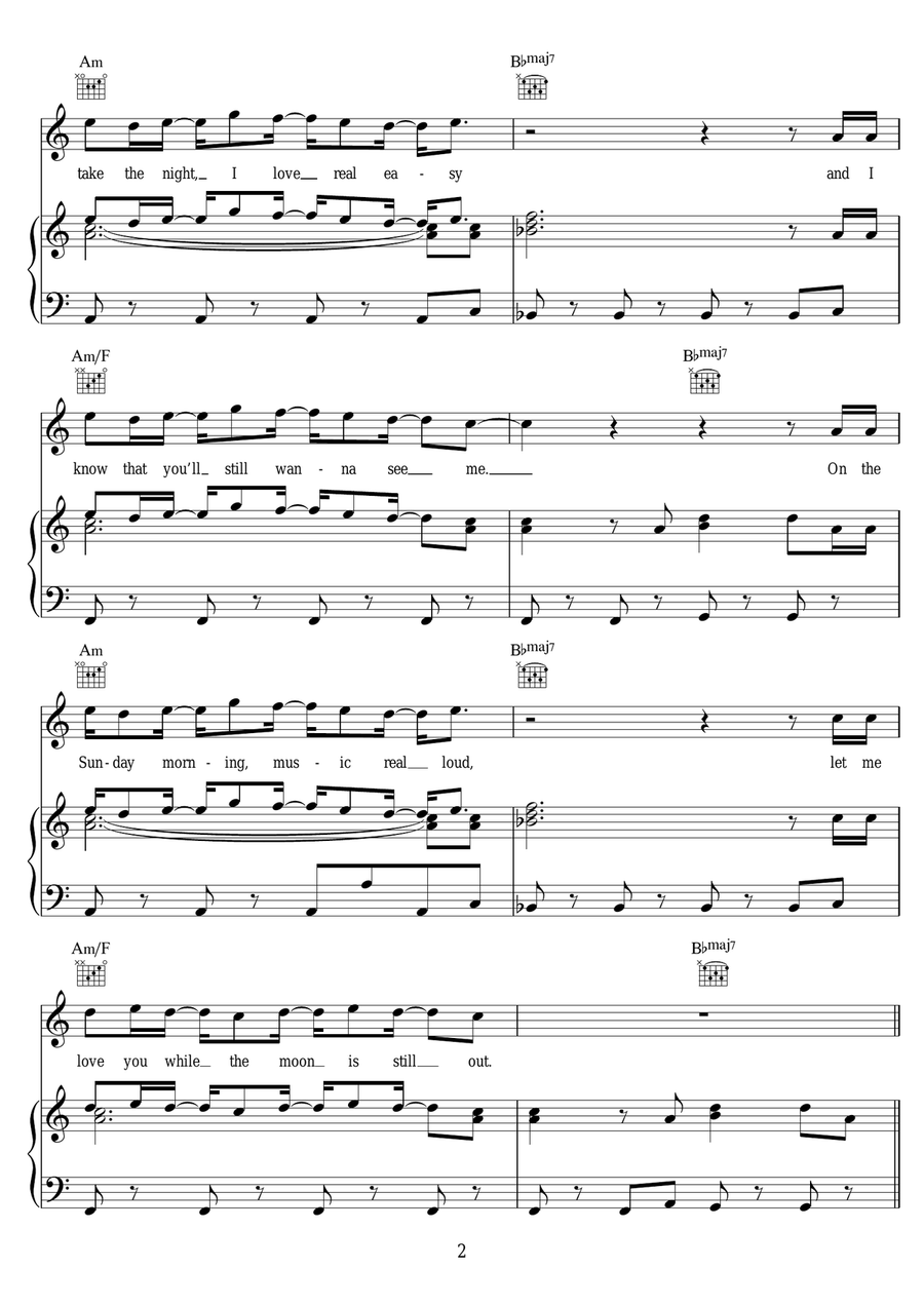 One Kiss One Kiss Piano, Vocal scores gallery preview page 2