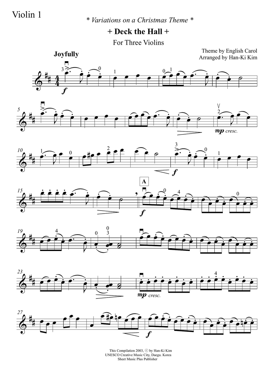 Deck the Hall (For Violin Trio, 2Vns and Va) String Trio scores gallery preview page 5