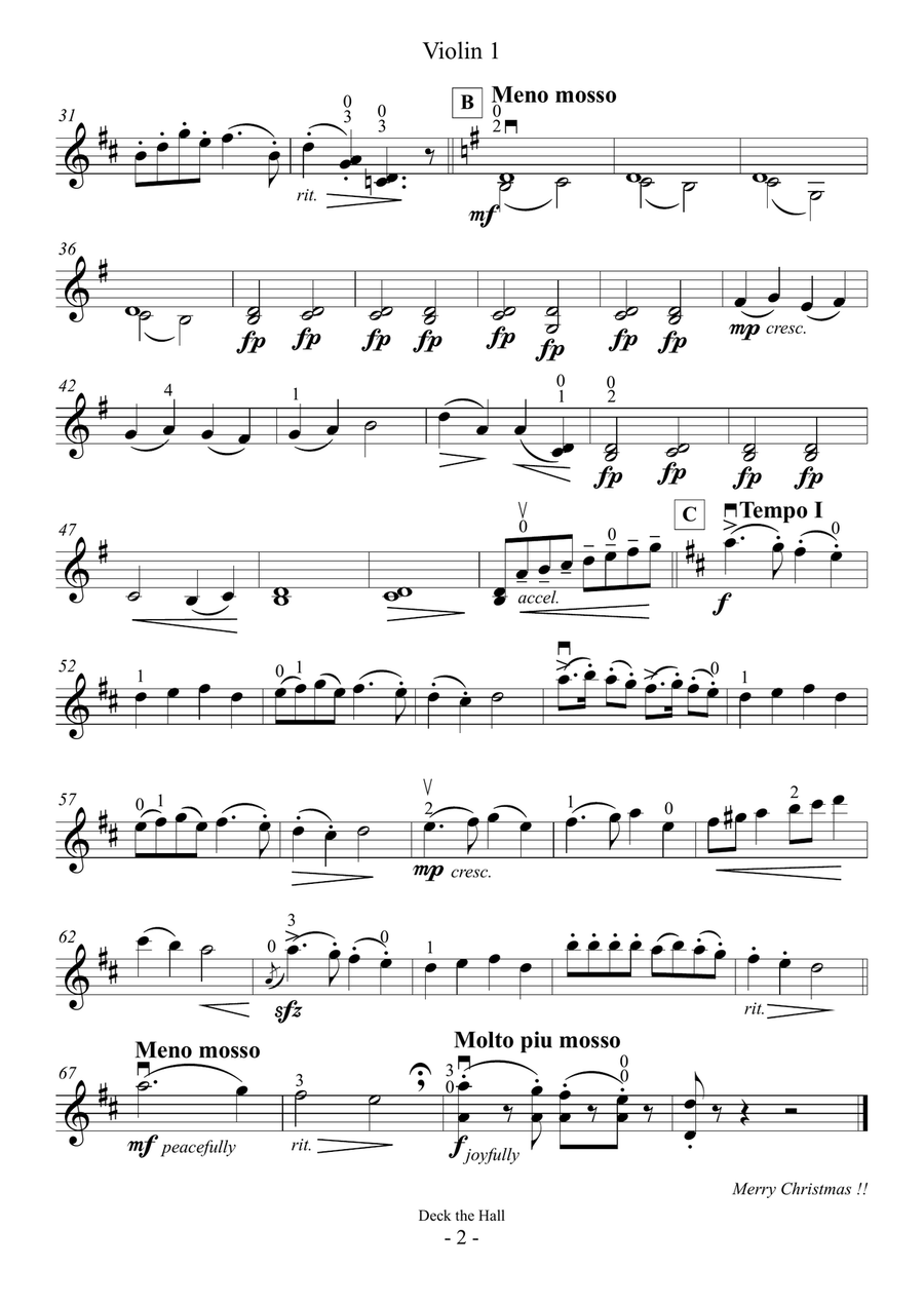 Deck the Hall (For Violin Trio, 2Vns and Va) String Trio scores gallery preview page 6