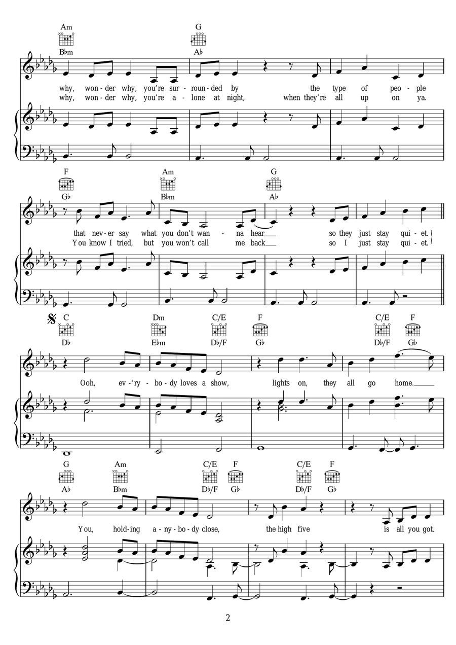 High Five High Five Piano, Vocal scores gallery preview page 2