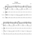 Cycles Geometry Dash Soundtrack by DJVI for Piano Trio Accompanied by a Drum Set Soundtrack Arranged