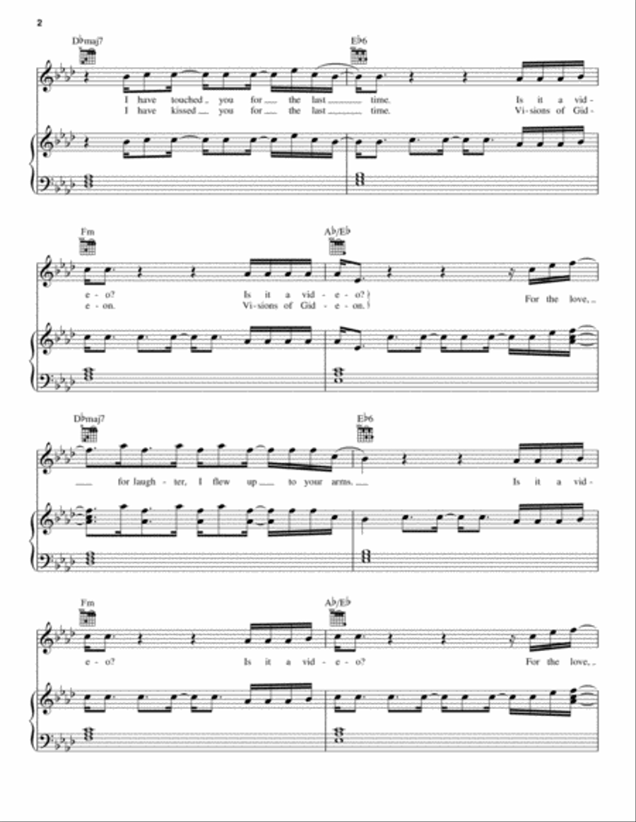 Visions Of Gideon Piano, Vocal, Guitar scores gallery preview page 2