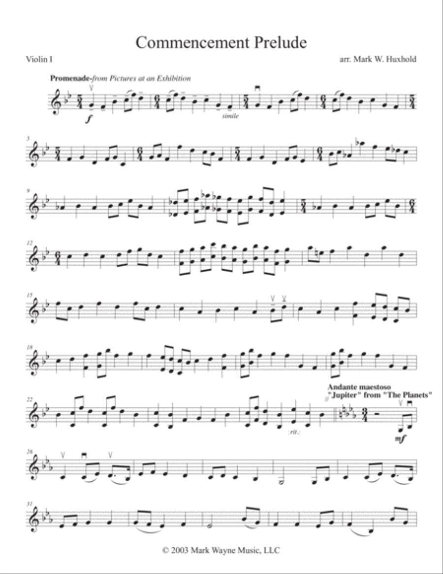 Commencement Prelude String Orchestra scores gallery preview page 1