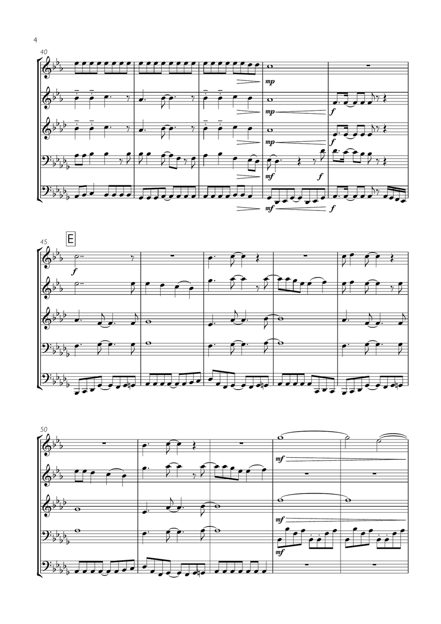 Livin' On A Prayer Brass Ensemble scores gallery preview page 4