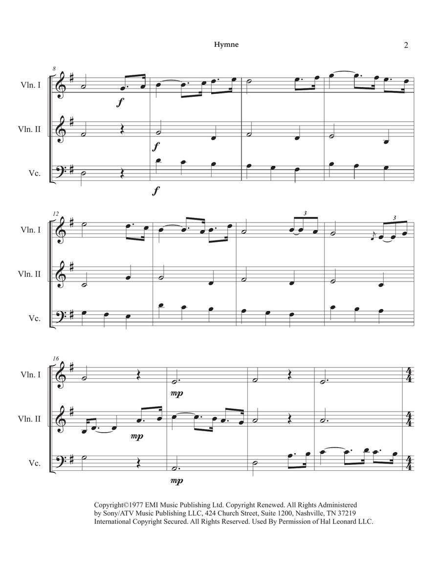 Hymne String Trio scores gallery preview page 6