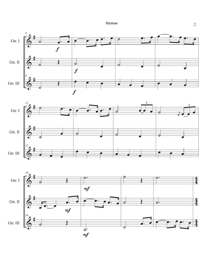 Hymne Guitar Ensemble scores gallery preview page 6