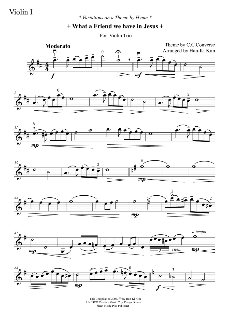 What a friend we have in Jesus (For Violin Trio) What a friend we have in Jesus (For Violin Trio) String Trio scores gallery preview page 6