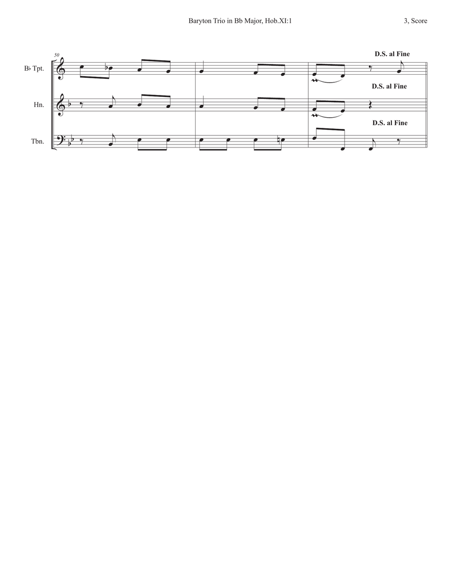 Baryton Trio in Bb Major, Hob.XI:1 Sacred scores gallery preview page 5