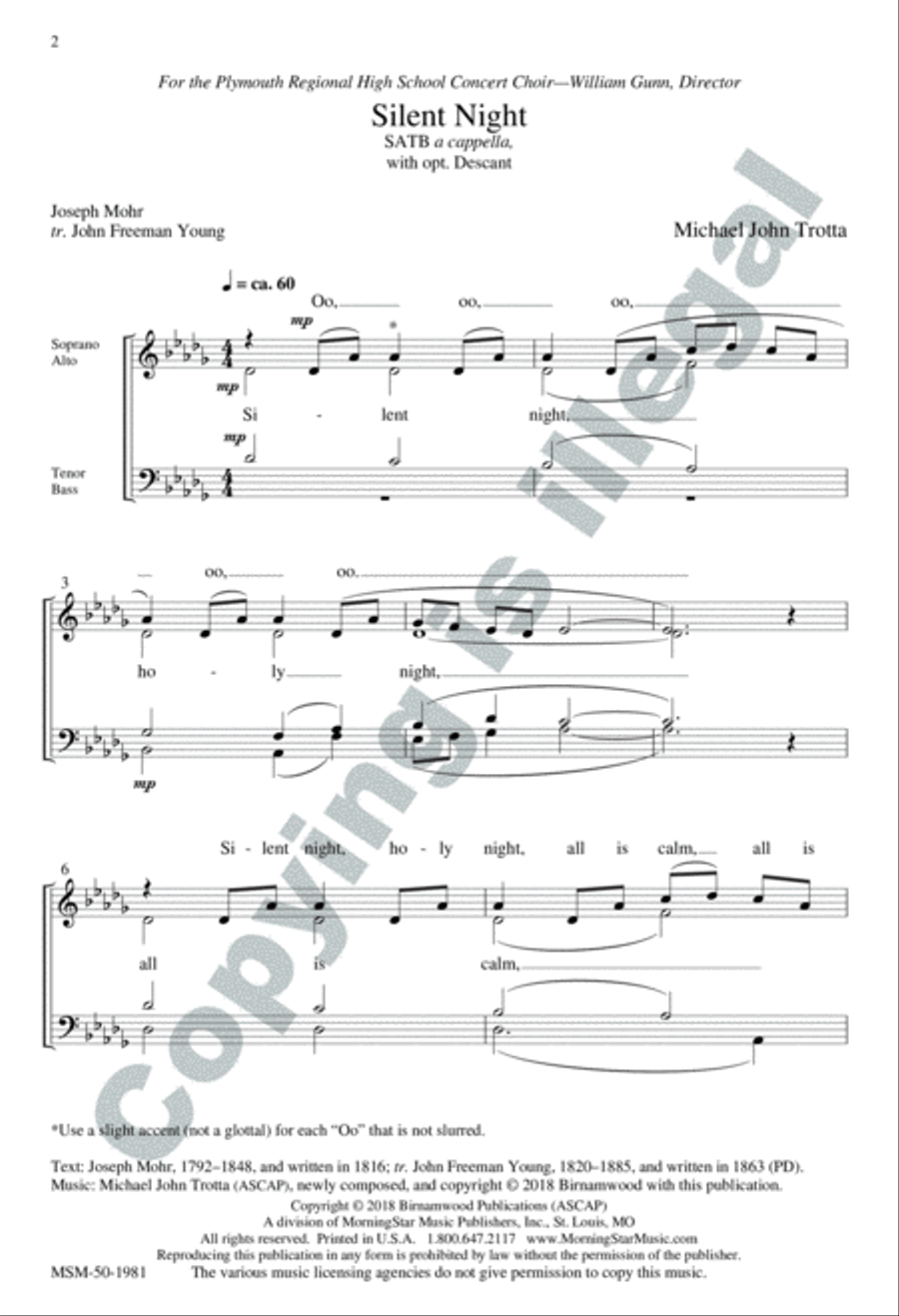 Silent Night Silent Night 4-Part scores gallery preview page 2