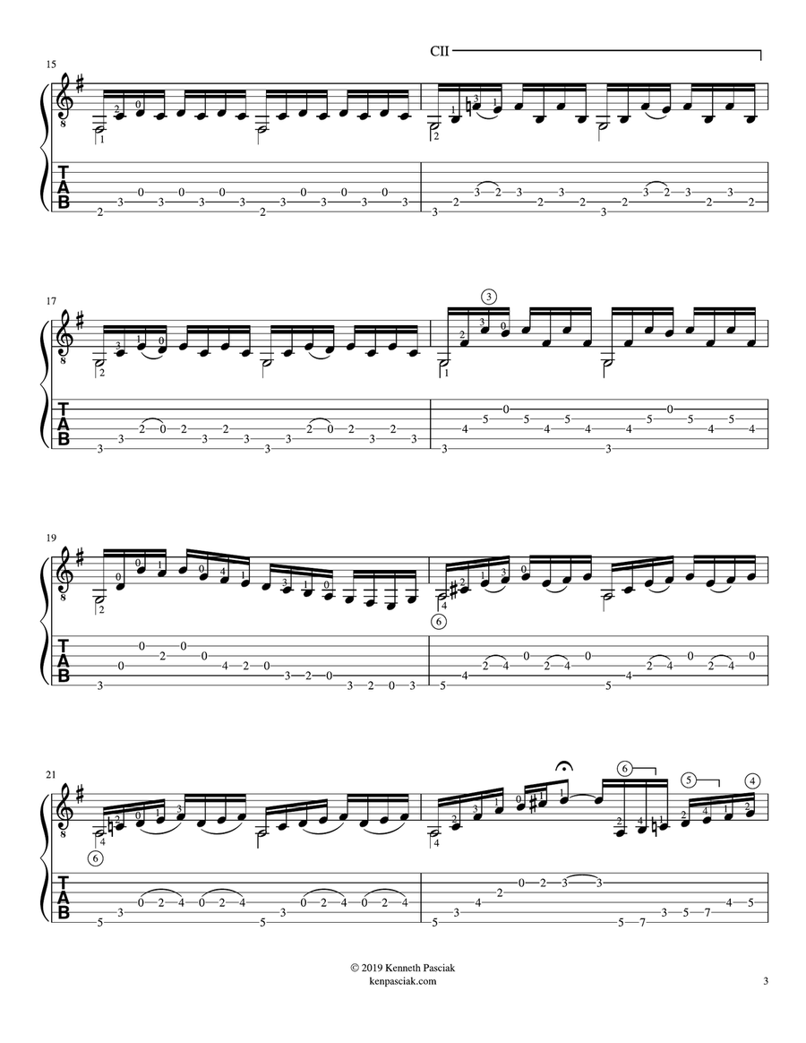 Prelude in G Major (BWV 1007) (for Solo Guitar) Acoustic Guitar scores gallery preview page 5