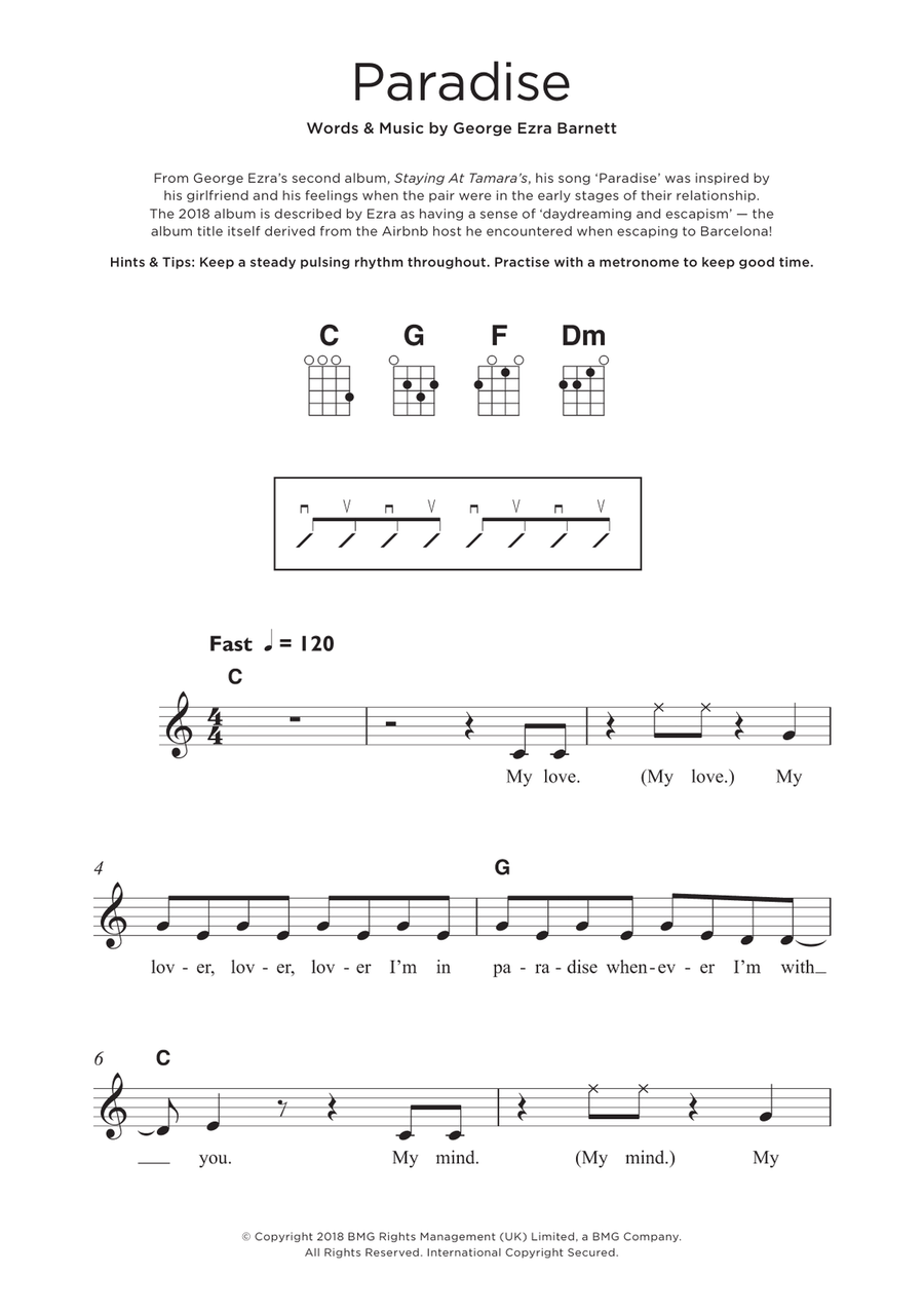 Paradise Ukulele scores gallery preview page 1