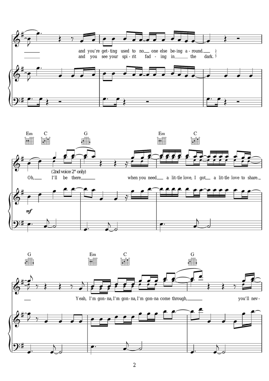I'll Be There Piano, Vocal scores gallery preview page 2