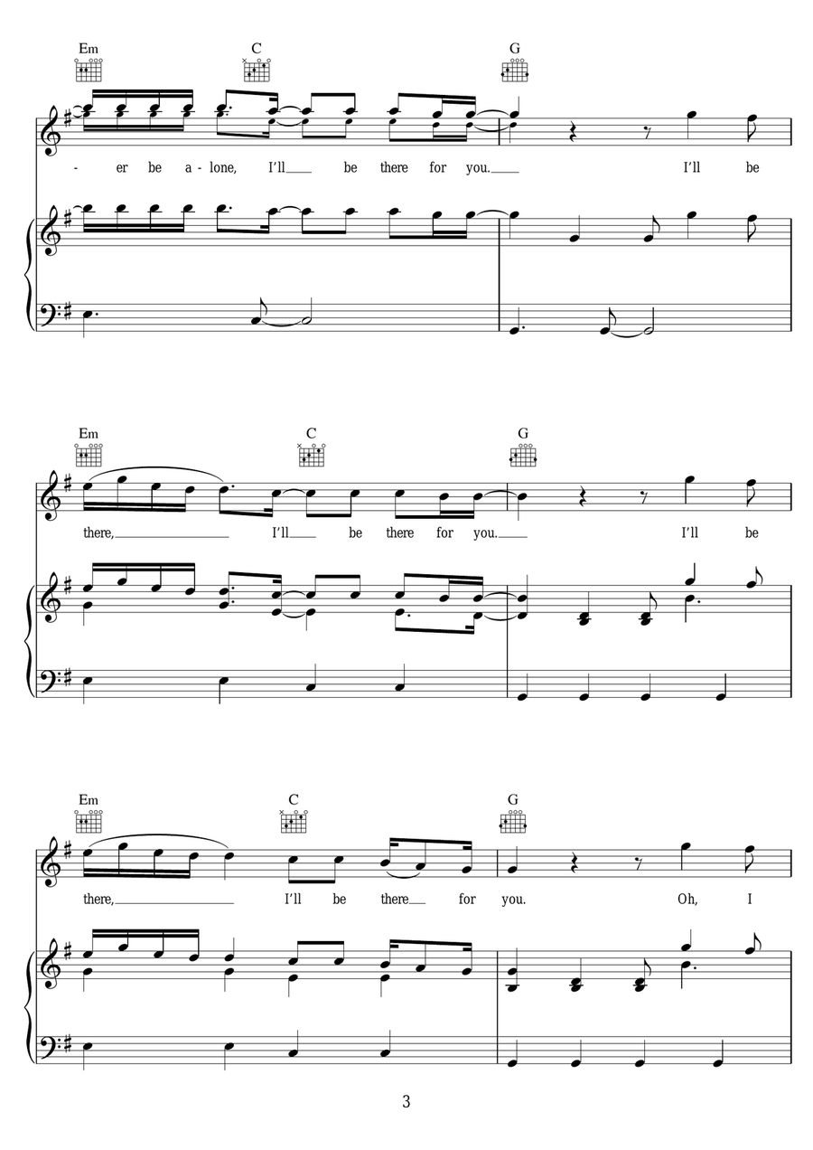 I'll Be There Piano, Vocal scores gallery preview page 3