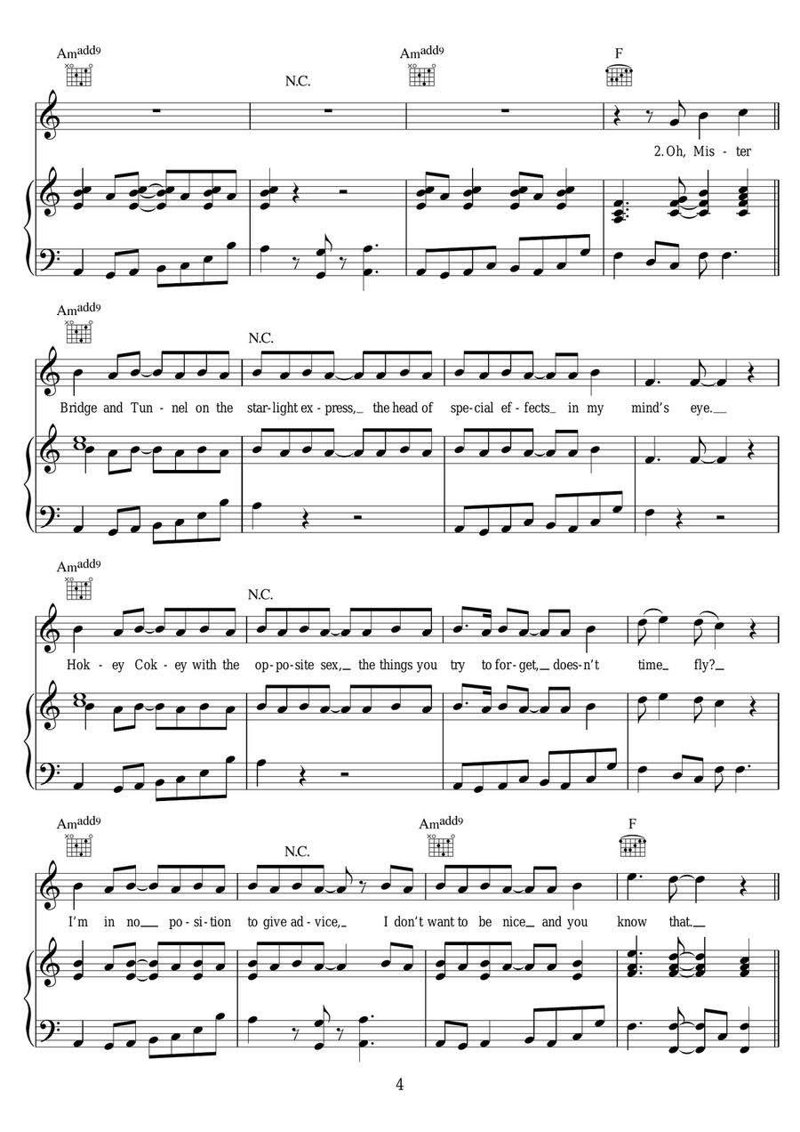 Four Out Of Five Four Out Of Five Piano, Vocal scores gallery preview page 4