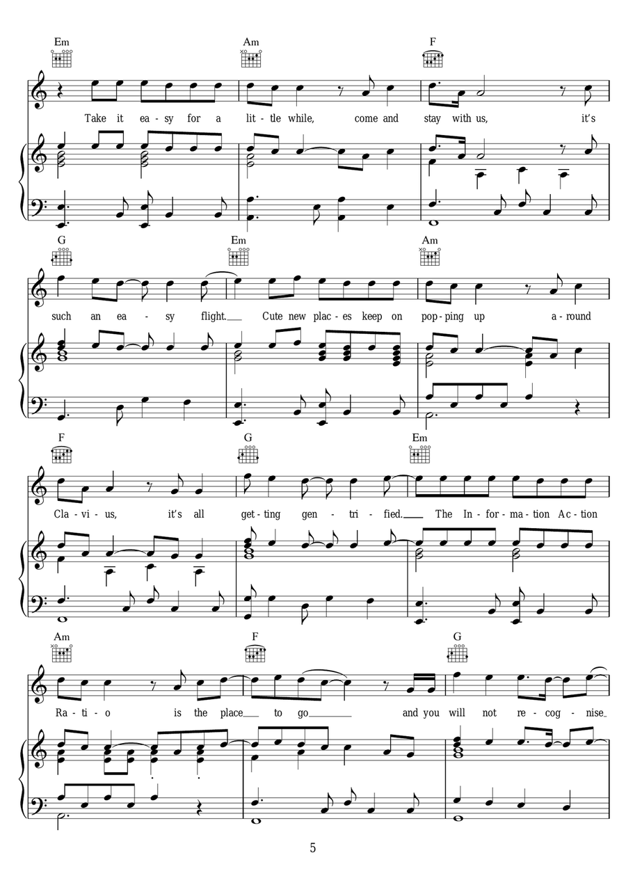 Four Out Of Five Four Out Of Five Piano, Vocal scores gallery preview page 5