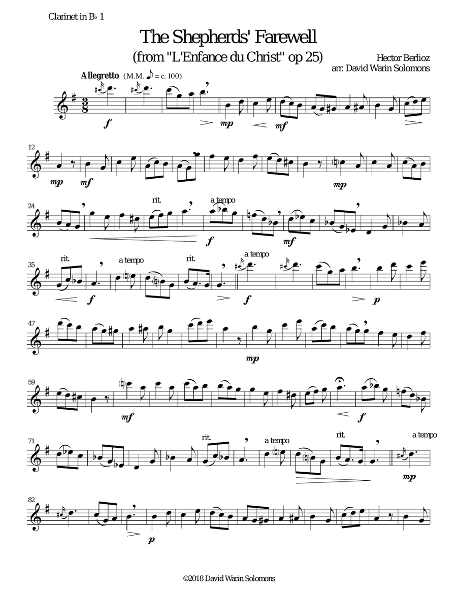The Shepherds' Farewell for clarinet quartet Clarinet Quartet scores gallery preview page 5