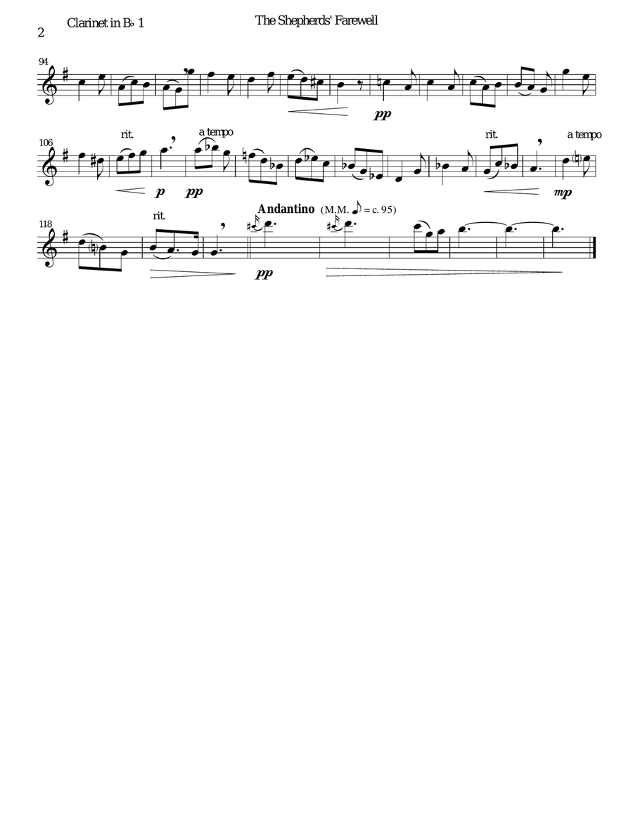 The Shepherds' Farewell for clarinet quartet Clarinet Quartet scores gallery preview page 6