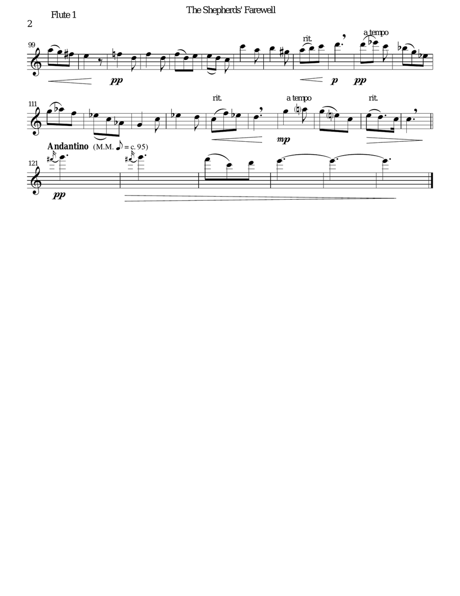 The Shepherds' Farewell for flute quartet Flute Quartet scores gallery preview page 6