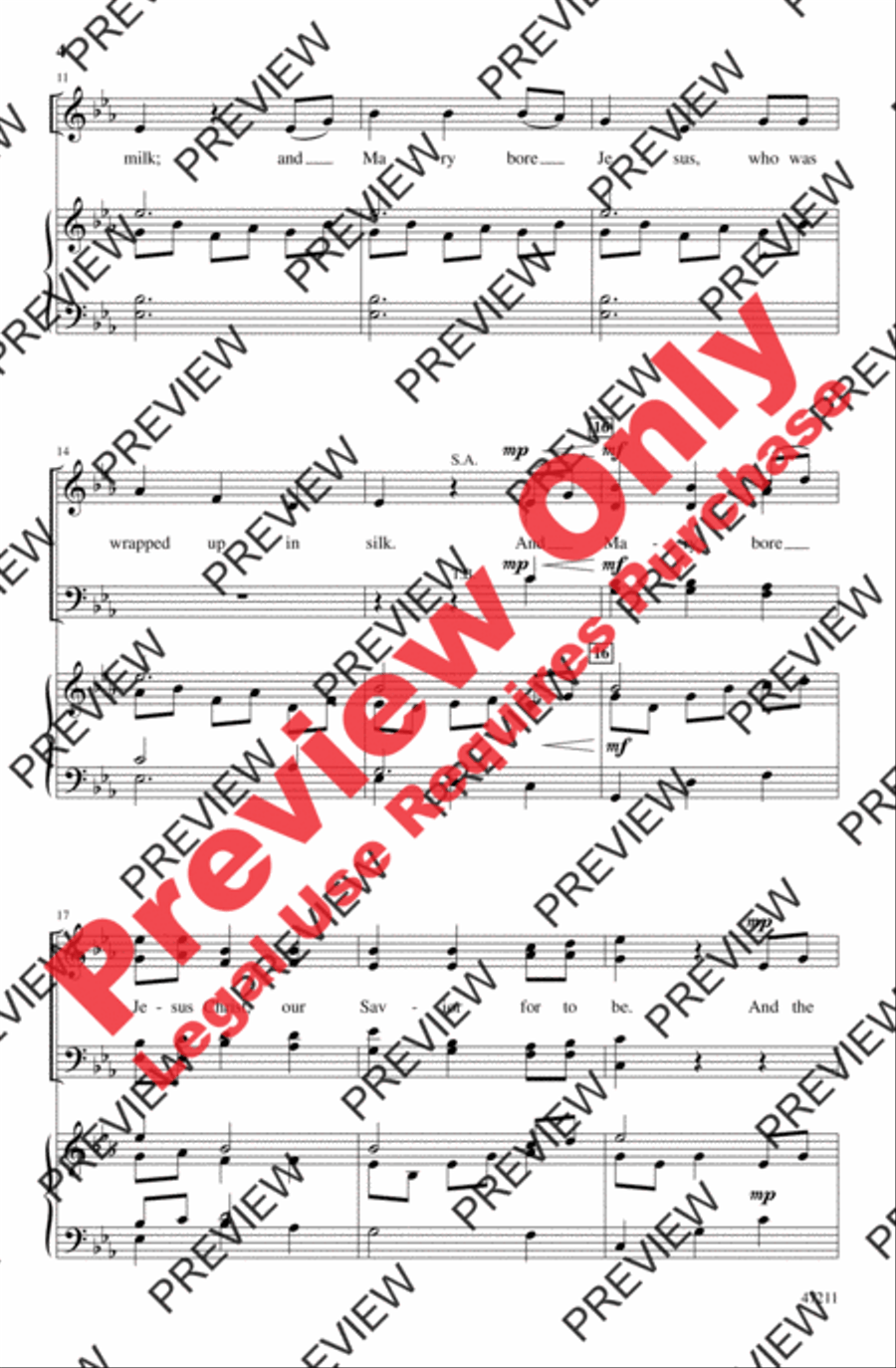 Sans Day Carol Sans Day Carol 4-Part scores gallery preview page 3