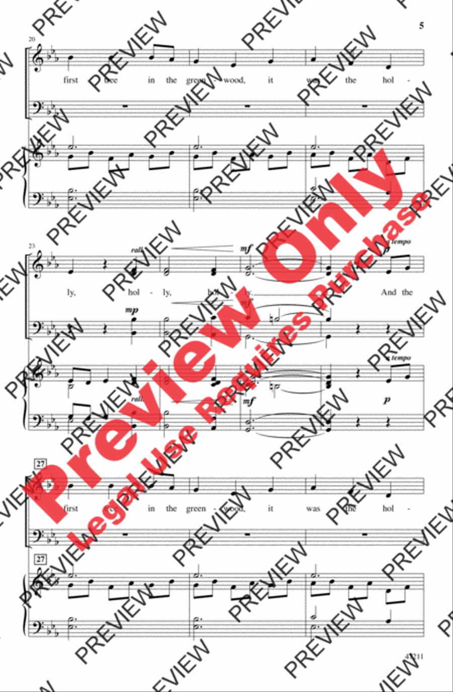 Sans Day Carol Sans Day Carol 4-Part scores gallery preview page 4