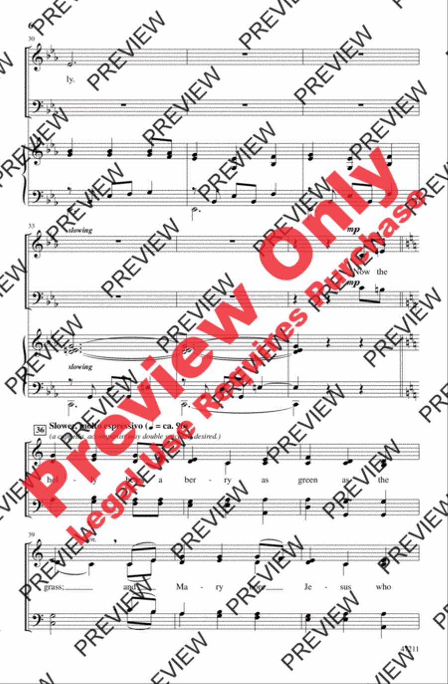 Sans Day Carol Sans Day Carol 4-Part scores gallery preview page 5