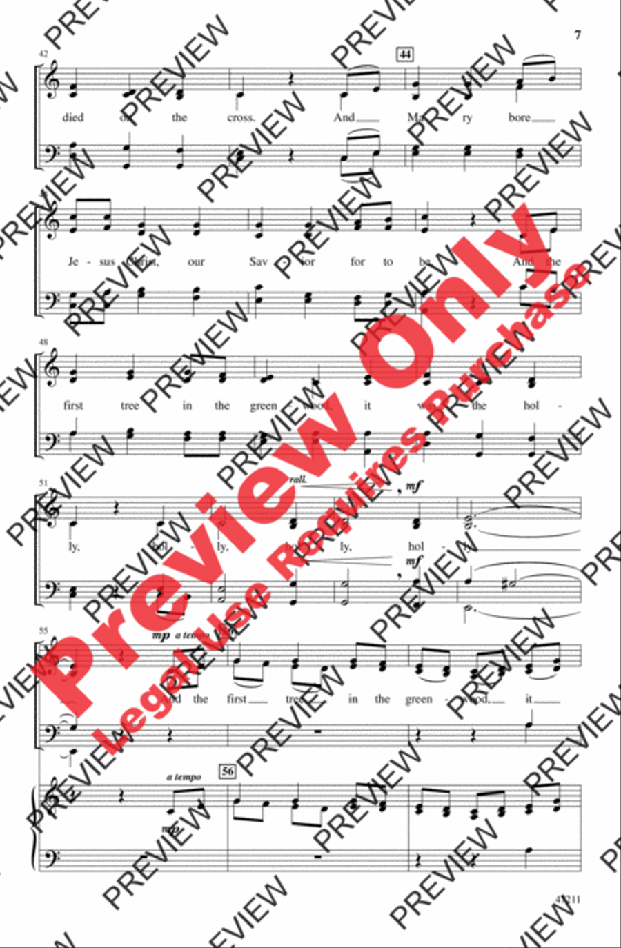 Sans Day Carol Sans Day Carol 4-Part scores gallery preview page 6