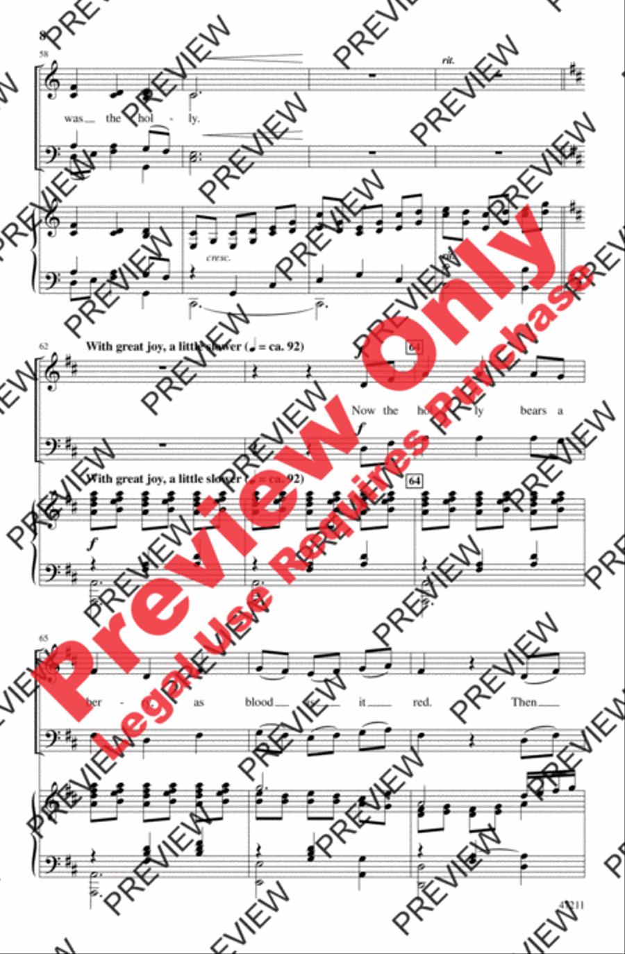 Sans Day Carol Sans Day Carol 4-Part scores gallery preview page 7