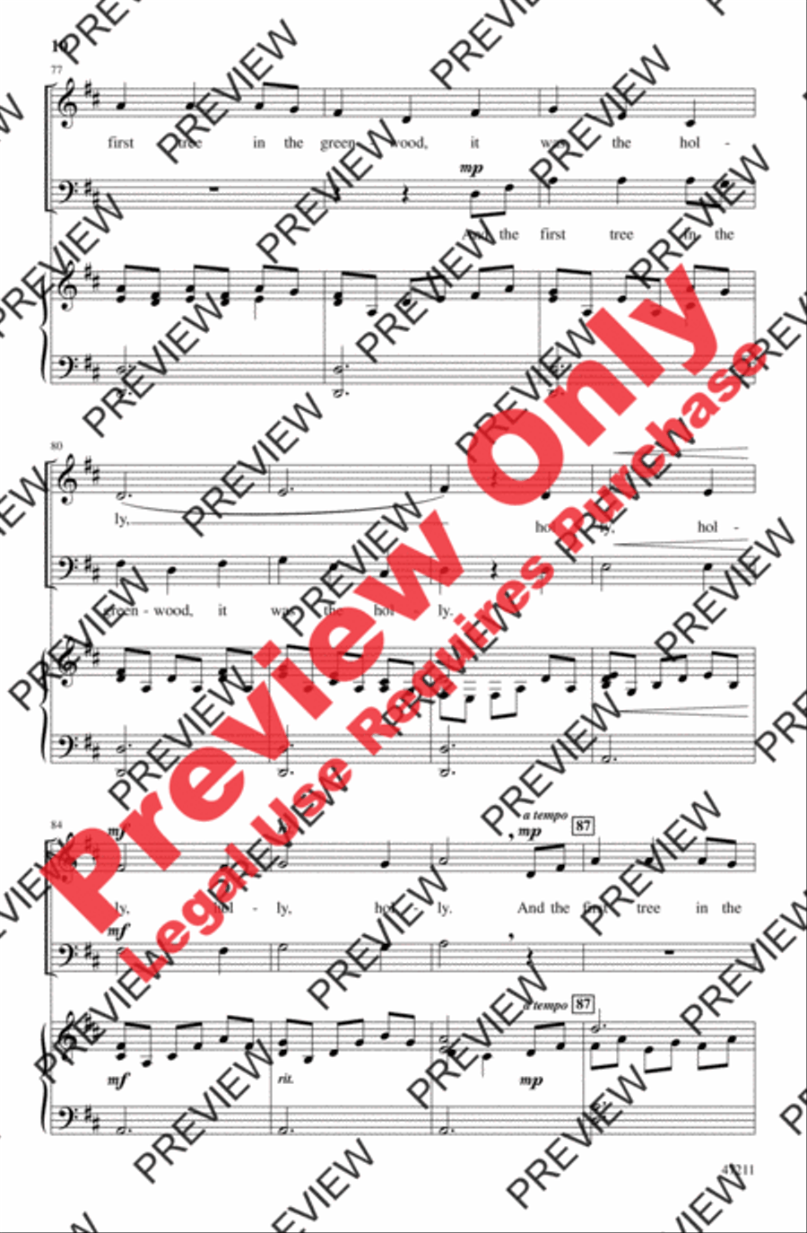 Sans Day Carol Sans Day Carol 4-Part scores gallery preview page 9