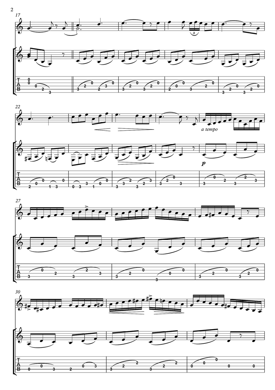 Plaisir d'Amour Violin Guitar duet String Duet scores gallery preview page 2