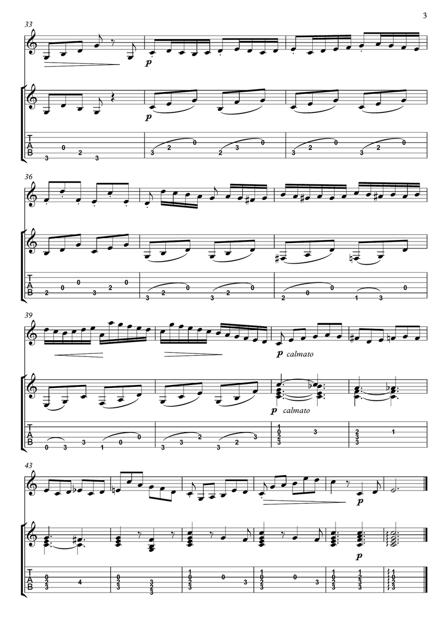 Plaisir d'Amour Violin Guitar duet String Duet scores gallery preview page 3