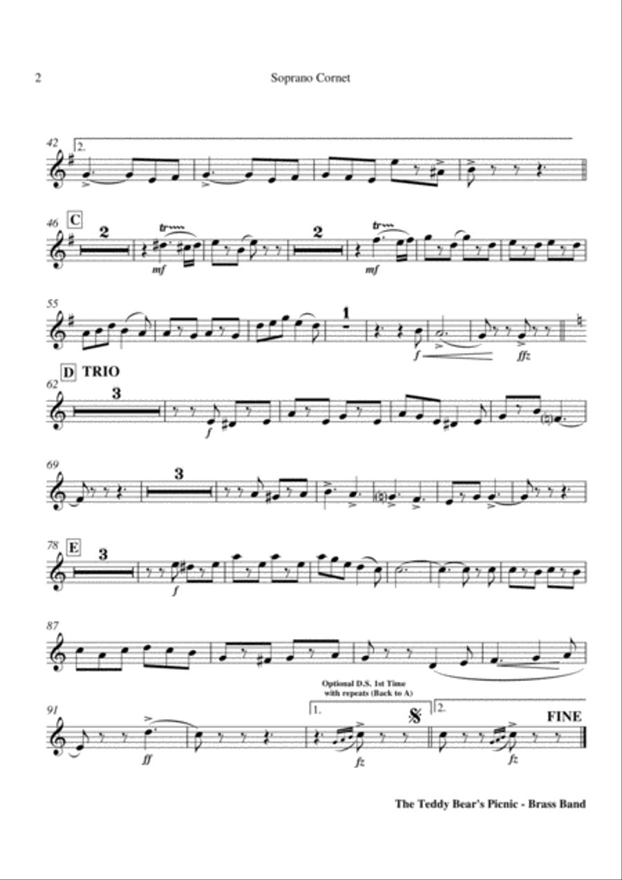 The Teddy Bear's Picnic - Brass Band Brass Band scores gallery preview page 3