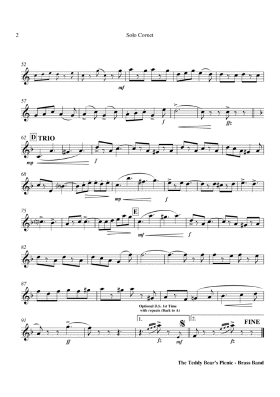 The Teddy Bear's Picnic - Brass Band Brass Band scores gallery preview page 5