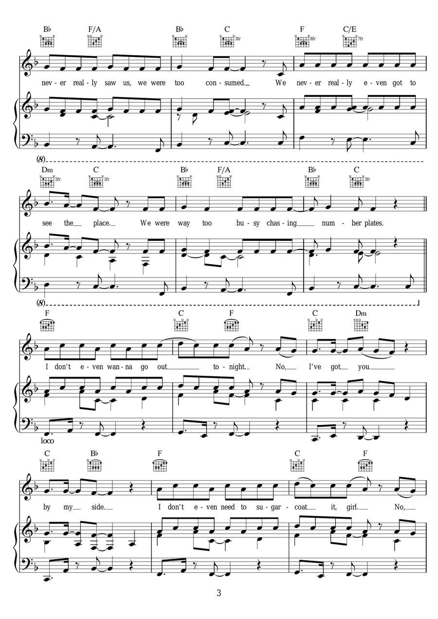 Sugarcoat Sugarcoat Piano, Vocal scores gallery preview page 3